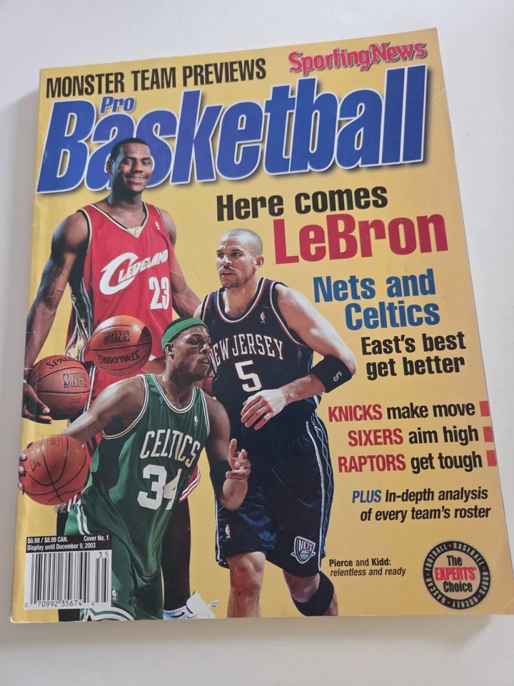 Anuario de baloncesto profesional Sporting News 2003-2004 - LeBron, Pierce, Kidd Foto 1 de 1