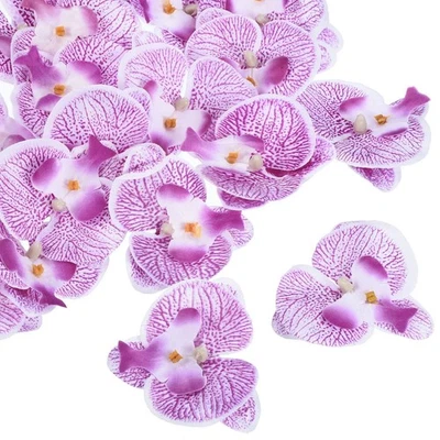 Cabezas de flores de orquídea artificiales de 2,8", paquete de 20 mariposas falsas de seda Phalaenopsis... Foto 1 de 4