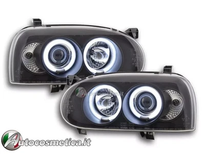 SCHEINWERFER FRONTSCHEINWERFER INNEN SCHWARZ ANGEL EYES VW GOLF 3 III... - Bild 1 von 4