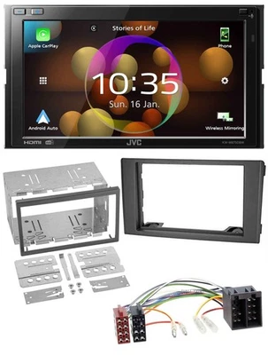 JVC DAB MP3 2DIN Bluetooth USB Autoradio für Iveco Daily 06-14 schwarz - Bild 1 von 4