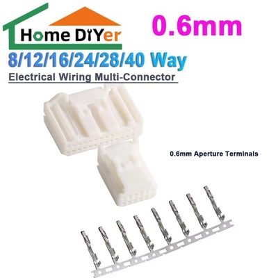 8/12/16/24/28/40 Way Electrical Wiring Multi-Connector 0.6mm Aperture Terminals - Image 1 of 4