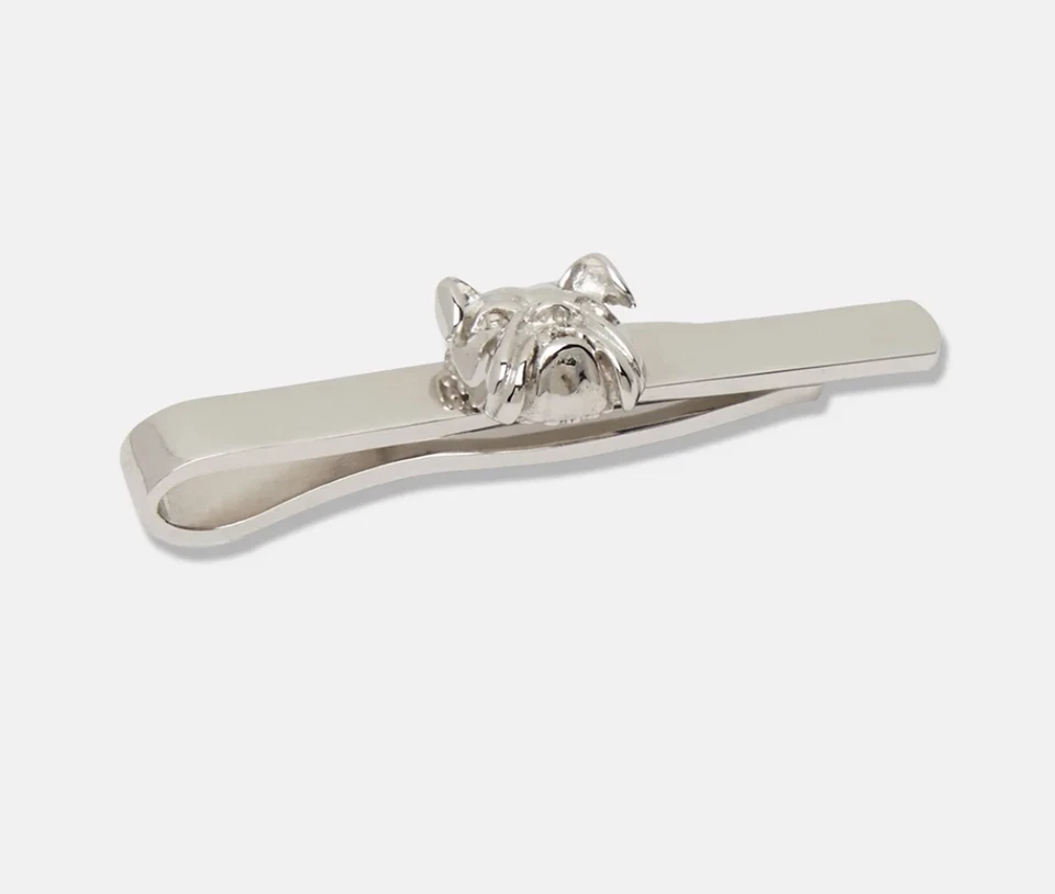 New Vintage Yale Bulldog Silver Tie Clip / Bar 2" - Image 1 of 1