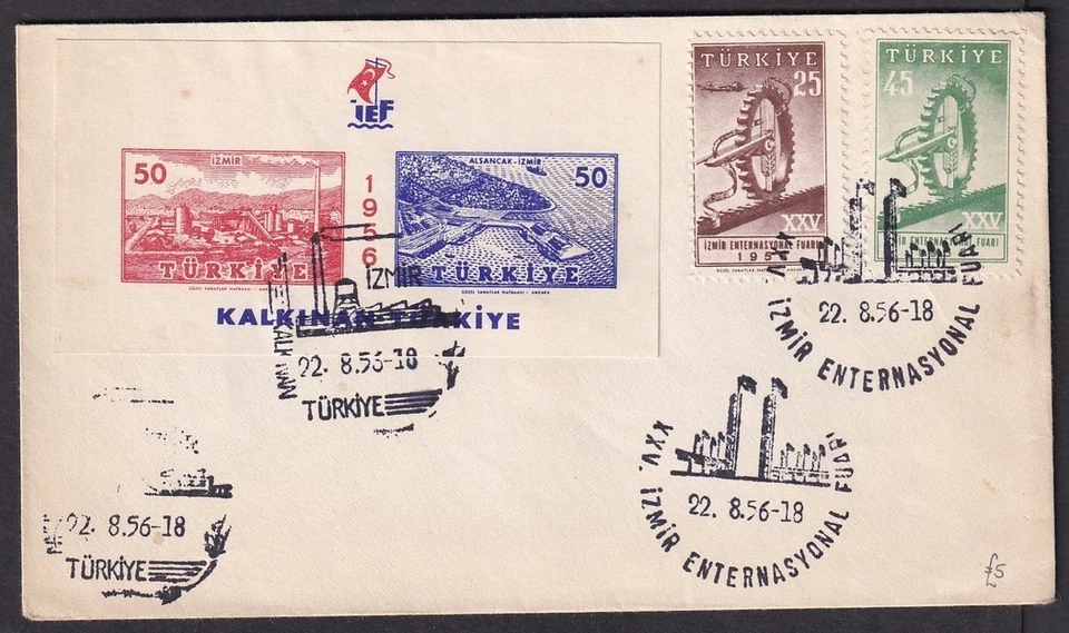 Turkey 1956 miniature sheet MS First Day cover FDC - Image 1 of 1