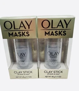 (2) Máscaras Olay Glow Boost barra de arcilla carbón blanco 1,7 oz cada una envío rápido gratuito - Imagen 1 de 1