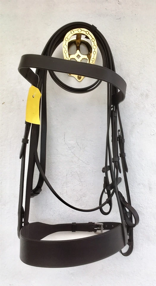 TOP PFERD UK SCHWERES/ZUGPFERD LEDER JÄGER ZAUM MIT KICKELN & ZÜGELN