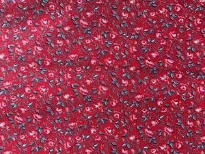 Vintage Peter Pan Fabric Cottagecore Small Floral Rose RED Print 1.92 yds - Picture 1 of 4