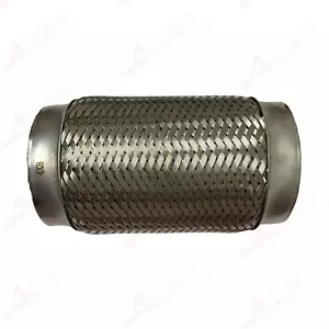4" ID Exhaust Flex Pipe 8" Length Heavy Duty Stainless Steel Double Braided US - Foto 1 di 6
