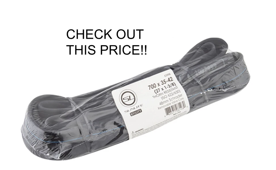 SUNLITE THORNPROOF 27 x 1 3/8 700 X 35-42  SCHRADER VALVE BICYCLE BIKE TUBE NEW - Image 1 of 1
