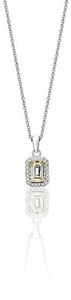 925 Sterling Silber (Rhodiniert) Damen - Anhänger + Kette mit Zirkonia - Bild 1 von 1