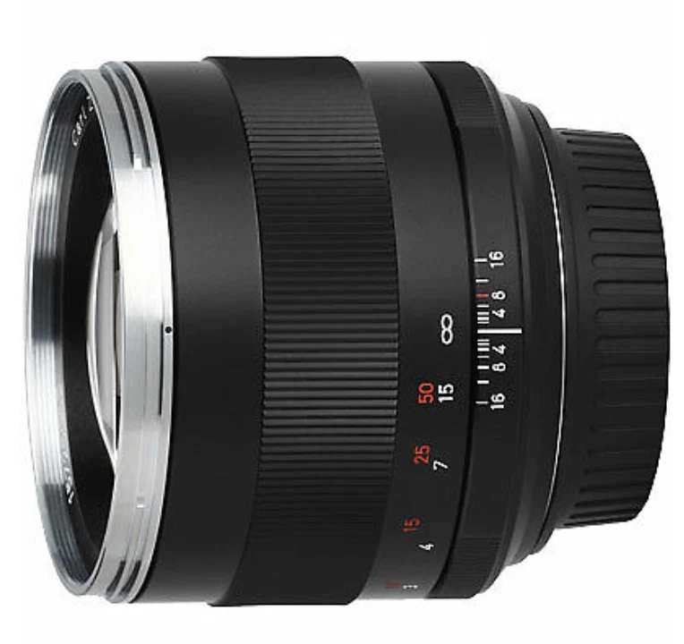 USED CARL ZEISS Planar T 85mm f/1.4 MF ZE Lens For Canon FREESHIPPING - Image 1 of 1