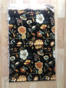 MILL CREEK Fantini Cliffside Black Abstract Floral Fabric 1 yd x 54" Linen/Rayon - Picture 1 of 7