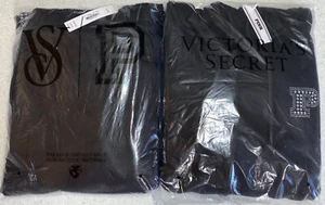 VICTORIA'S SECRET PINK Ivy Fleece Zip Hoodie Sweatpant Black Rhinestone Bling L - Picture 1 of 8