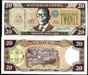 LIBERIA 20 DOLLARS 2009 P 28 UNC
