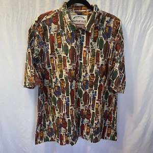 Vintage Newport Blue Golf Clubs Bags All Over Print Button Shirt Men Large Dad - Picture 1 of 13