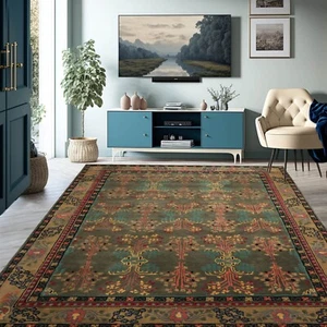 Multi Size Donegal Branches Green/Gray Hand Tufted Arts & Crafts Wool Rug - Picture 1 of 144