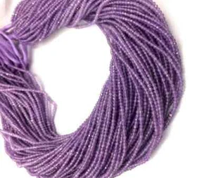 100% Natural 13" Amethyst Faceted Rondelle Gemstone Beads 3-3.5mm 1 Strand - Picture 1 of 2