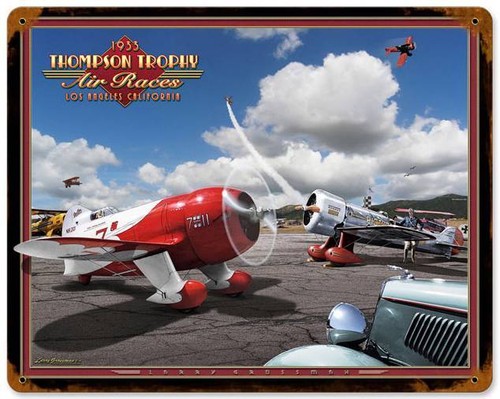 Thompson Trophy Air Race Airplane 1933 Metal Sign Man Cave Garage ...