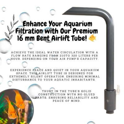 ENVOBEE SHRIMP Aquarium Bent Uplift Airlift Extrem Leise Luft Fische Garnelen Belüfter 16mm