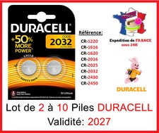 Piles CR-2032  DURACELL / Autre modèle: CR-1220-1616-1620-2016-2025-2430-2450