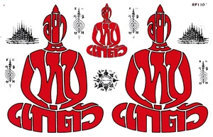 Planche lot stickers autocollants Bouddha bouddhisme déco auto mobilier - Picture 1 of 2