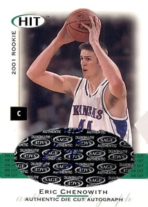 Carta autografa 2001 SAGE HIT Rookie Die Cut #A8 Eric Chenowith NY Knicks 75/250 - Foto 1 di 2