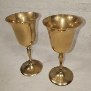 Juego de 2 vasos de agua de vino de colección Leonard EPNS chapados en plata - Imagen 1 de 6