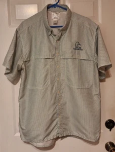 Ducks Unlimited Vented Shirt Mens Sz L Fishing Outdoor Camping Check Plaid S/S - Picture 1 of 6