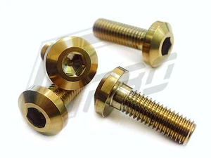 Rotor Bolt Brake Disc Bolt Hex M8x1.25x25 Titanium Gold YAMAHA Forged x3 - Picture 1 of 3