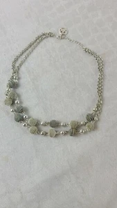 Vintage Trifari Tone Double Strand Bead Necklace 17" - Picture 1 of 7