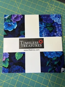 Timeless Treasures Misty Layer Cake Hydrangea Flowers Blue Purple - Picture 1 of 1