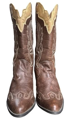 Matisse Coconuts 棕色皮革女式牛仔靴 11 M 码西式风格 — 第 1/4 张图片