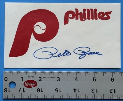 Sobre firmado por Pete Rose autografiado de los Filis de Filadelfia Foto 1 de 2
