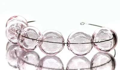 Cuentas de vidrio de murano hueco rosa hechas a mano de la marca Tamara Yarilo de Murano 6 piezas Foto 1 de 4