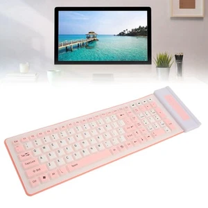 Silicone Keyboard 107 Keys Waterproof Dustproof Folding Two Colors 2.4G Wir Fit - Afbeelding 1 van 18