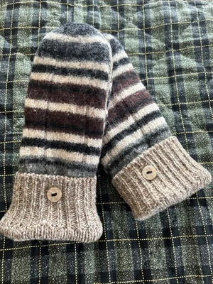 Шерстяной переработанный свитер варежки флисовая подкладка Бесплатная доставка - Изображение 1 из 4