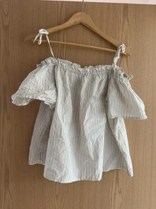 H&M Cotton Bardot Summer Top 12-14UK - Picture 1 of 5