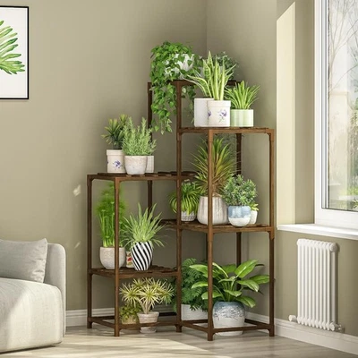 Pflanzenregal Holz 7 Etagen Langlebig Balkon Indoor Outdoor Dekoration - Bild 1 von 2