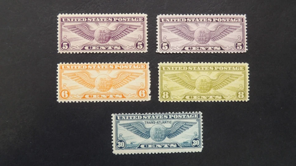 #C12 C16 C17 C19 C24 Winged Globes  MNH OG F/VF CV $45 #1a - Image 1 of 1