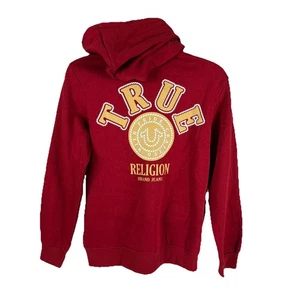 Felpa con cappuccio True Religion True College full zip uomo media rossa dalia nuova #700148 - Foto 1 di 8