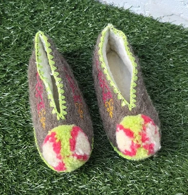 MINAS ZAPATILLAS TRADICIONALES GRIEGAS DE LANA SUELA DE CUERO ANTIDESLIZANTE NIÑOS TALLA 1 Jóvenes Foto 1 de 4