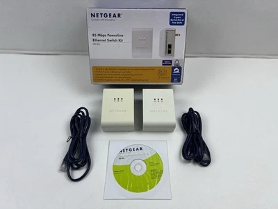 Netgear 85 Mbps Powerline Ethernet Switch Kit XE104 TESTED - Image 1 of 4
