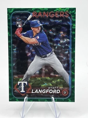 2024 Topps Update Wyatt Langford #US151 Green Crackle Foilboard /499 RC Rookie - Image 1 of 4