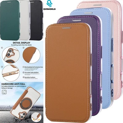 For iPhone 16 Pro 13 14 15 16 11 12 16E Case TPU+Leather Wallet Case Phone Cover - Image 1 of 4