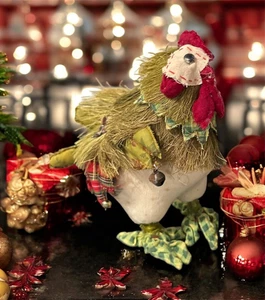 Paglia Fieno Grano Natale Pollo Rustico Casale Decorazione Casa Vacanze Altezza 8,5" - Foto 1 di 4