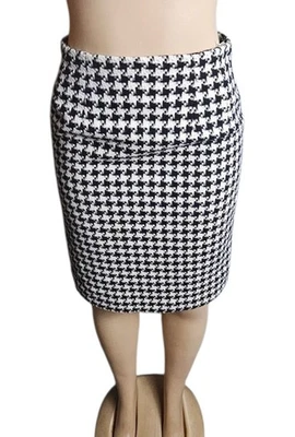 J.G. Falda Lápiz Gancho Mezcla Lana Pata de Gallo Mujer S Clásica Carrera  Foto 1 de 4