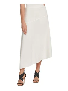 DKNY Womens Ivory Tea-Length Shift Skirt M - Picture 1 of 6