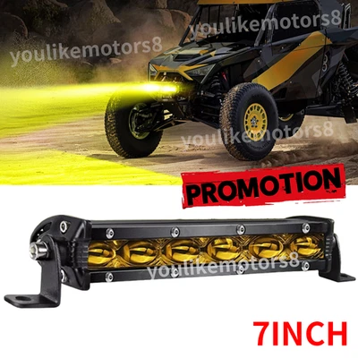 雪犁 7 英寸黄色 LED 工作灯卡车拖拉机车头灯拖拉机 suv utv — 第 1/4 张图片