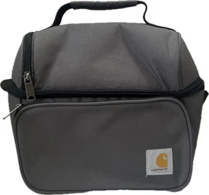 Carhartt Deluxe Ed Dual 2 Compartment Insulated Lunch Cooler Bag Gray 12 Can EUC - Picture 1 of 17