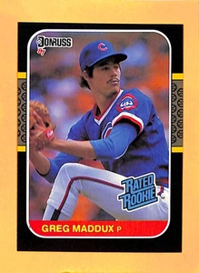 1987 Donruss #36 Greg Maddux Chicago Cubs Rookie - Foto 1 di 2