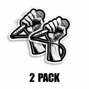 Charlie Kirk Microphone Sticker Black and White Loving Memory Vinyl Decal 2PK - Picture 1 of 2